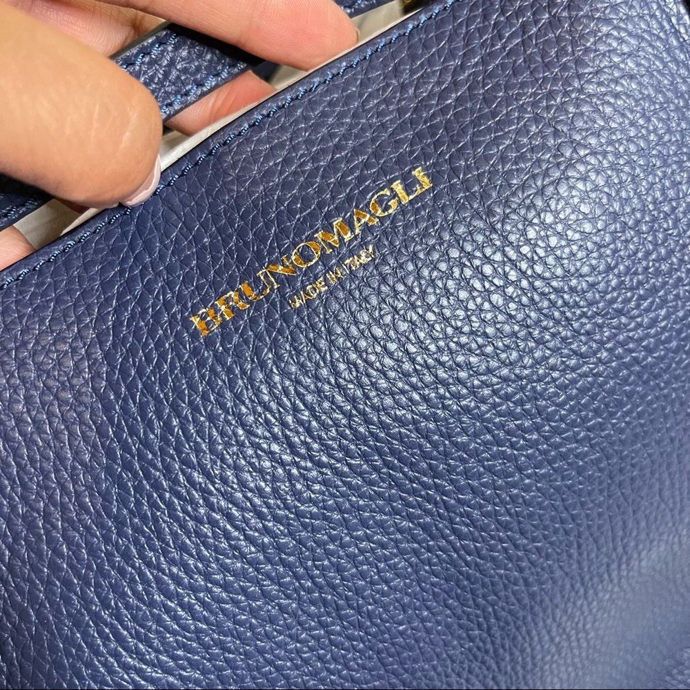 Bruno Magli Leather Navy Everyday Tote Bag - Picture 8 of 11